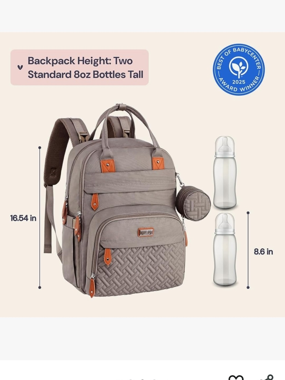 Gray Diaper Bag